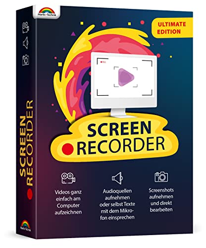 Screen Recorder - Videos, Audio und Screenshots aufnehmen am PC - für 3 PCs - lebenslange Laufzeit für Windows 11, 10. 8.1, 7