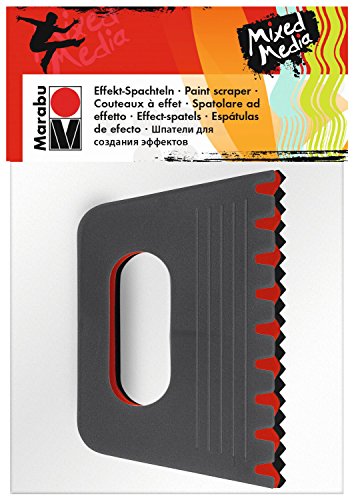 Marabu 0173000000030 - Effekt Spachtel Set, 3 Malspachtel in verschiedenen Formen, für Strukturen und Muster in Farben, Pasten und Gelen