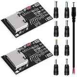 Youmile 2 Stück USB-C PD Trigger Modul PD/QC2.0 3.0 QC4+ Decoy Board Schnellladung 9V 12V 15V 20V 5A Boost Power Modul Spannung fest eingestellter Ausgang mit DC-Anschluss-Kits DC-Steckerkabel