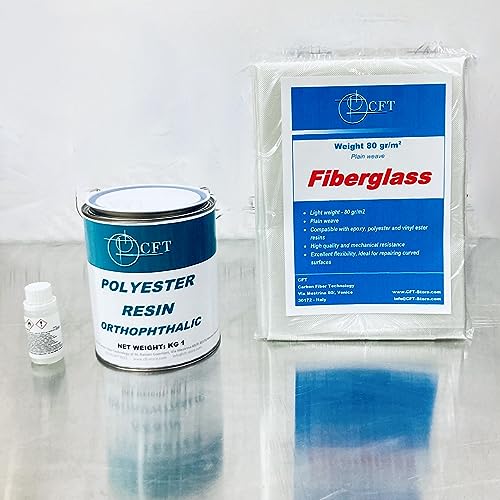 Glasfaser-Set: Polyesterharz + Glasfaser 80 g/m² (essentiell)