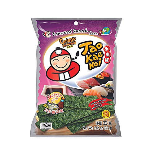 Tao Kae Noi Crispy Seaweed Snack Japanese Sauce, knuspriger Algensnack japanischer Art, 32 g