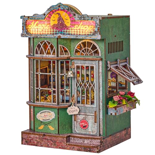 CRESYMME Book Nook Kit, DIY Miniatur Haus Puppenhaus Bausatz Bücherregal Deko für Jugendliche und Erwachsene( Der Magische Laden)