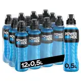 Powerade Sports Mountain Blast - Iso Drink mit Elektrolyten - als erfrischendes, kalorienarmes Sportgetränk oder als Power Drink für zwischendurch , 12 x 500 ml Powerdrink in Blau