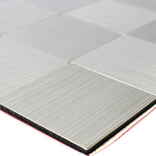 Metall Mosaik Fliesen Selbstklebend Mikros Silber Quadrat 50