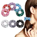 CharmBurst 8 Stück Fußball Haarbänder, Sportaccessoires für Mädchen, Fussball Themen Scrunchies Geschenk, Zopfgummi, Volumen, Stretch, Pferdeschwanz Halter