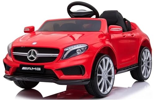 Playhouse Kinder Elektroauto Mercedes GLA 45 AMG, 4 Stoßdämpfer, 2X 12V Motoren, LED, Fernbedienung 2.4G, Kinderauto Kinderfahrzeug (rot)