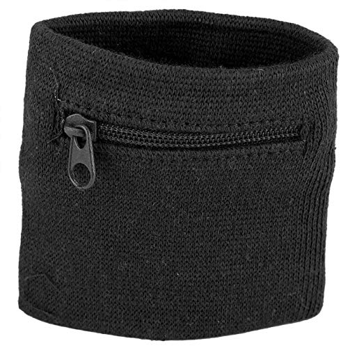 Armband (Armband) mit Reißverschluss, Reißverschluss Armband Unisex Armband Münzschlüssel Aufbewahrungsreißverschluss Tasche Sport Handgelenk Geldbörse Fitnessstudio Laufen Basketball(Schwarz)