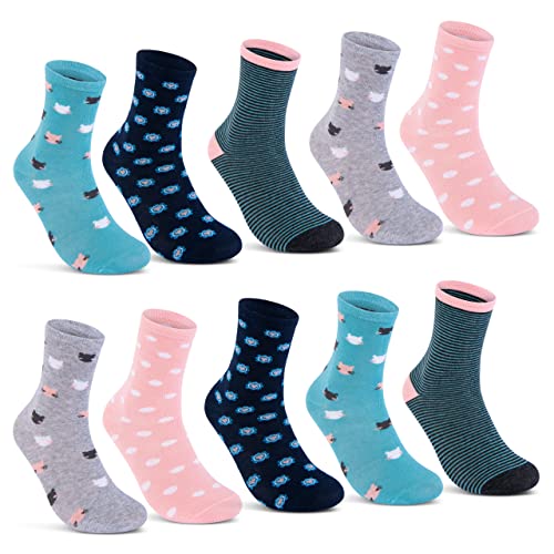 10 Paar Kinder Socken Jungen & Mädchen Baumwolle Kindersocken 54377 (35-38)