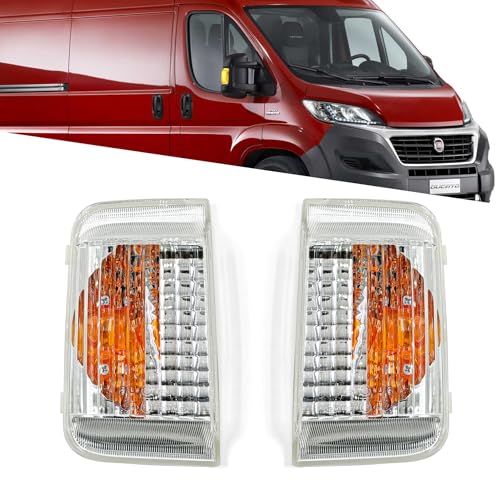 Convitex 1 Paar Spiegelblinker Außenspiegel Blinkerkappe passend für Ducato Boxer Jumper baujahr 2006-2023 Blinker Spiegel Blinkleuchte (Links+Rechts) Orange