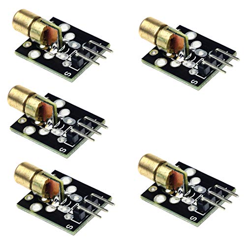 Hailege 5pcs 5mW 650nm Red Dot Laser Diode Laser Transmitter Modul PIC AVR DC5V KY-008