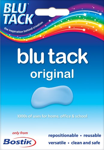 6 x Bostik Blu Original Tack Mastic Putty selbstklebend ungiftig blau 60 g Ref 801103