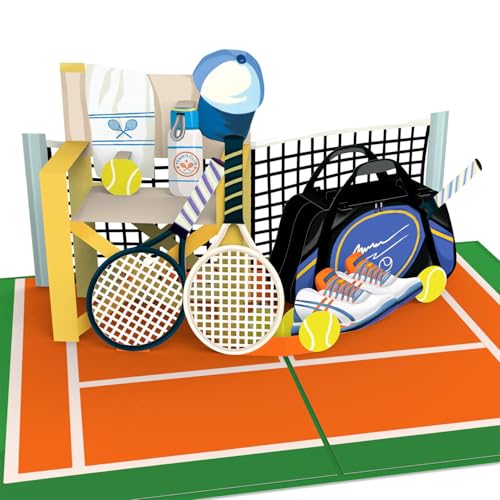 papercrush® Pop Up Karte Tennis - Lustige 3D Geburtstagskarte mit Tennismotiv für Tennisspieler (Männer, Frauen, Jungen & Mädchen) - Geschenkidee zum Geburtstag für Tennistrainer oder Sportlehrer