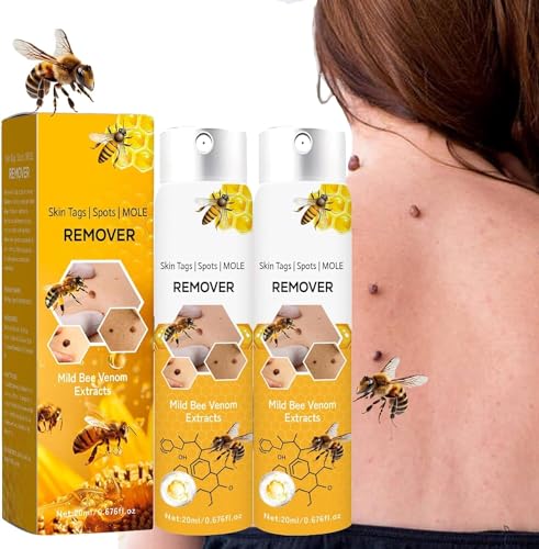 2pcs Bee Venom Wart and Tag Remover Spray, Bee Care spray 20ml Recede Bee Spray, Tagrecede Bee Spray For Skin,Safe For All Skin Types