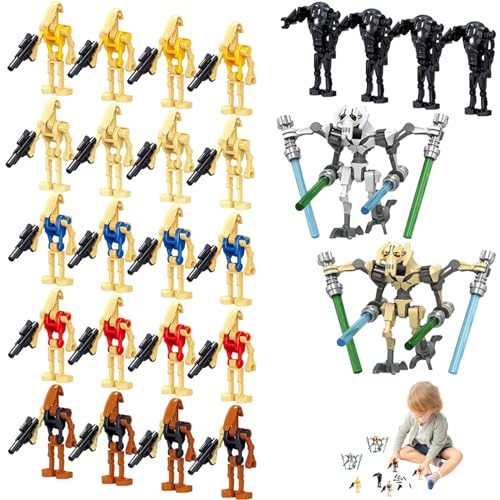 Svitzoot Kampfdroiden mit Waffenset, 26-Teiliges Pack Battle Droids Army Set für Erwachsene Kinder