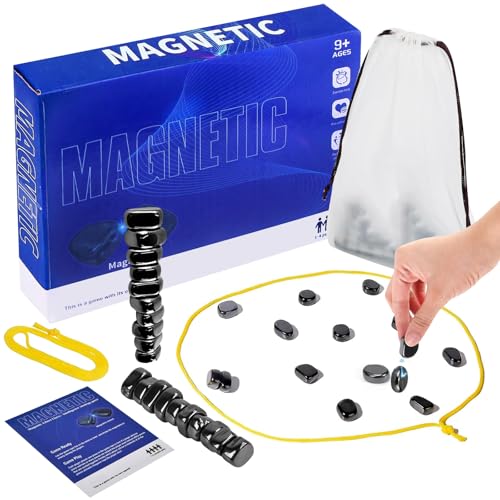 OBYCPIN Magnetisches Schachspiel - Tragbares Reise-Schachbrett mit Spielseil | Premium Magnet-Schach für Camping, Reise & Familienspiele | Kompaktes Tisch-Schachspiel