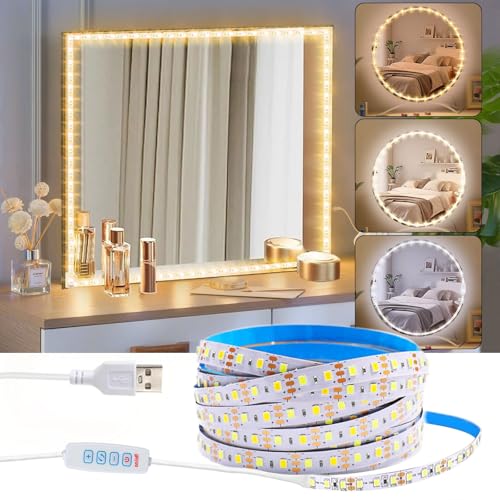 KOIROI LED Spiegelleuchte, Schminktisch Leuchte, Schminktisch Licht, Spiegel Licht, Make Up Licht, Schminkleuchte, Makeup Lampe, 3 Farben und 9 Dimmerstufen, Schminktisch Lichter for Biegbar, Dimmbar