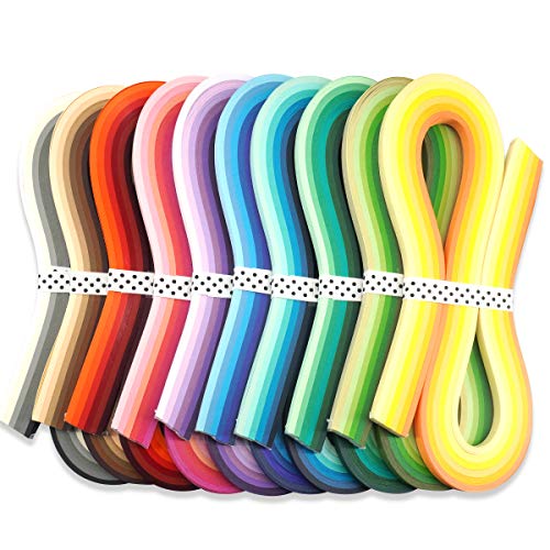 JUYA Mehrfarbig Papier Quilling Streifen Set 60 Farben 10 Packungen 54cm Länge Papier Breite 5mm