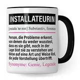 Installateurin Tasse lustig, Heizungsbauerin Geschenk, Spruch Heizungsbau Installateur Geschenkidee, Kaffeetasse Klempnerin Kaffeebecher Teetasse Heizungsinstallateurin Becher