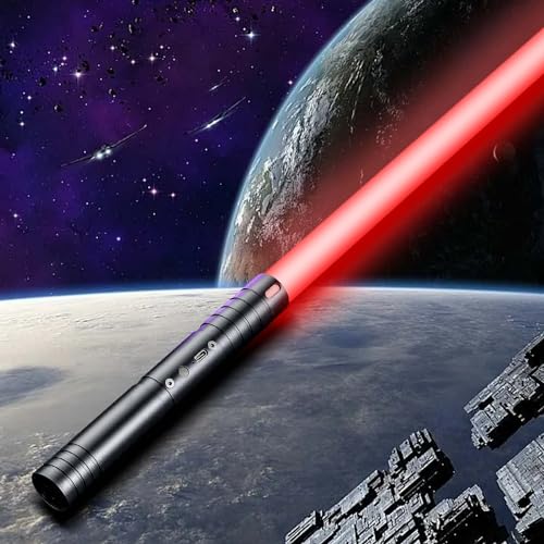 Laserschwert Kinder, USB-C Lade Lichtschwert Kinder, RGB 15 Farben 2 in 1 Lichtschwert, Duell Lightsaber mit 4 Modi, Metallgriff Lichtschwerter, Laser Schwert Kinder und Erwachsene Licht schwerter 1PC