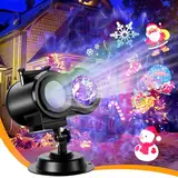 HAKUTA Halloween Weihnachten Projektor Lichter, HD Welle Ozean Effekt LED Projektor mit 16pc Dias Muster und Fernbedienung für Weihnachten, Neujahr, Geburtstag, Halloween, Thanksgiving Dekoration