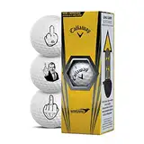 Callaway Warbird Golfbälle 3er Pack Motiv F-You Mittelfinger Geschenkidee Golf Geschenke für Golfer (Warbird)