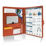 GraduatePro Schreibmappe A4 Klemmbrett Mappe mit Magnetischer Verschluss, organizer büro mappe, Braun Ordner, Dokumentenmappe für Unternehmen