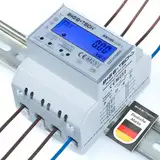 Drehstromzähler [DS100-00B-R] digitaler 3 Phasen zweirichtungs Stromzähler für Hutschiene (4TE) mit LCD, RS485 Modbus RTU und 2x S0 Impuls, MID geeicht, 100A direkt, Einspeisezähler/Wattmeter