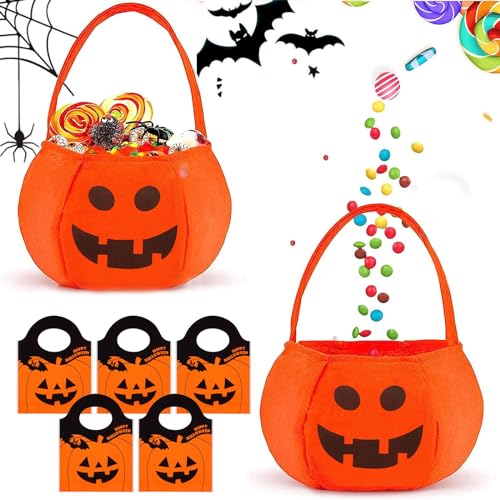 Comioke 7PCSHalloween Tasche,Halloween Eimer für SüßIgkeiten,Halloween Tasche für SüßIgkeiten,Kürbis Tasche,Halloween Tasche Kinder,Halloween Korb für SüßIgkeiten