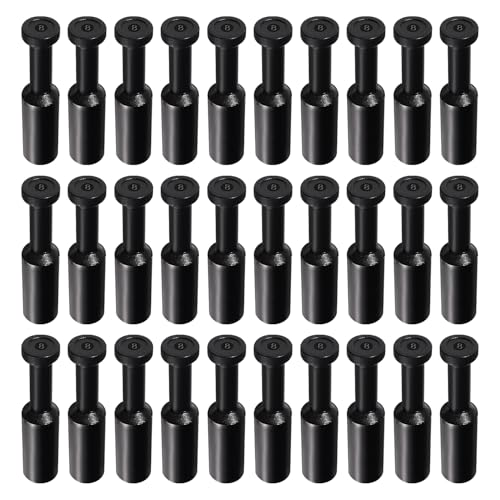 VooGenzek 30 Stücke 8mm OD Pneumatik Blindstopfen, Pneumatik Verschlußstopfen, Pneumatische Luftanschlussstecker Kappe Stil Blindstopfen, für 8mm Innendurchmesser Rohrverbindungsarmaturen, Schwarz