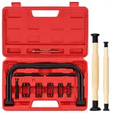 Keadic 12 Pcs Auto Valve Spring Compressor C Clamp Tool Service Kit and Valve Grinding Lapping Stick Tool Set for Car, Motorcycle,Small Engine Vehicle Equipment