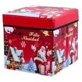 Weihnachtsverzierung Aufbewahrung 11,8 -Zoll -Weihnachtslager -Behälter wasserdichte Stoff 60 kg schwere Ladestuhl Xmas Geschenkbox Dekor für Kinder Spielzeug Aufbewahrung Geschenk Wrap Storage Speic