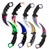 Generisch Hochwertiges 19cm CSGO Karambit Messer Übungsmesser Trainingsmesser Real-Life-Sammlung Jagd Survival Outdoor Counter-Strike Global Offensive Jagdmesser Knife (Random [Scharf!])