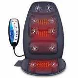 Snailax Massagesitzauflage mit Wärme, 10 Vibrationsmotoren Massageauflage mit Vibration für Rücken und Nacken, Sitzkissen zur Entspannung, Rückenmassagegerät für Hause Büro, Geschenke