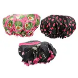 BELLIFFY Duschhaube Elastische Badehaube Duschhüte Damenbade-set Doppelschicht Schutz Für Haare Dusche