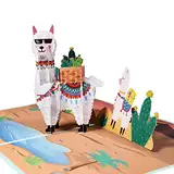 Magic Ants Lama-Geburtstagskarte, Pop-Up-Lama-Karte, Handgemachte 3D-Geburtstagsgrusskarte fuer Kinderfrauen, Muttertagskarte, Jubilaeumskarte