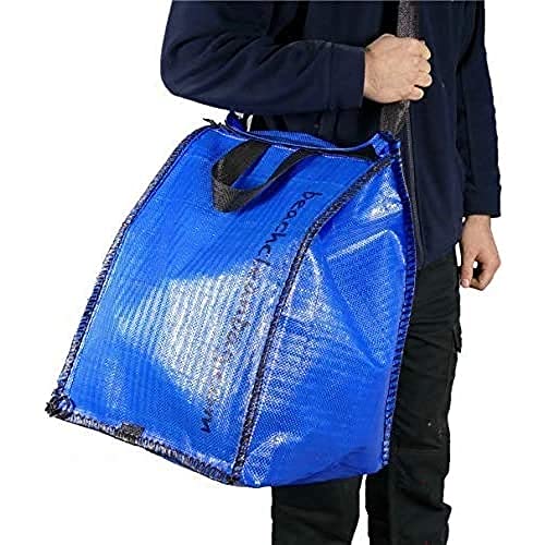 Sackmaker Greifwerkzeug Tasche - Premium Strapazierfähiger Stoff und Griffe - Patentiertes Design mit Schulterriemen - Strand Sauber Tasche - Ideal Für Müllpflücken, Gartenarbeit, BEACH,Blau