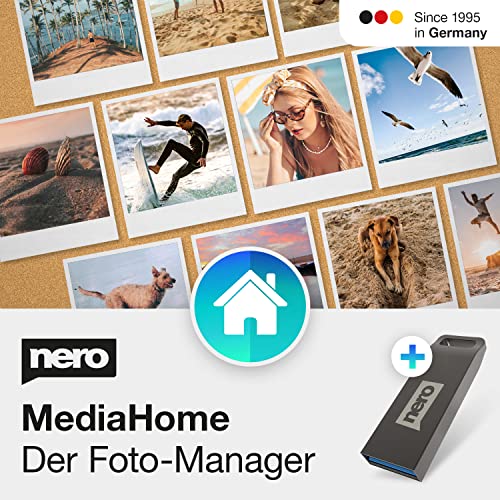 Nero Bildverwaltung Media Home auf USB-Stick | Medienorganisator | Fotos | Musik | Videos | Archivieren | Sortieren | Erstellen | Abspielen | Unlimitierte Lizenz | 1 PC | Windows 11 / 10 / 8 / 7