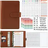 A6 Binder Budget Planner Deutsch: Geld Organizer Budget Planer mit 12 Binder Taschen, 12 Budgetblätter Deutsch, Etikettenaufklebern Sparbuch für Reisen,Tagebuch und Geschenk