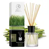 Raumduft Diffuser Lemongrass 200ml - Zitronengras - Naturreines Ätherisches Zitronengrasöl - Intensiv Raumduft - Raumduft-Set Zum Aromatisieren