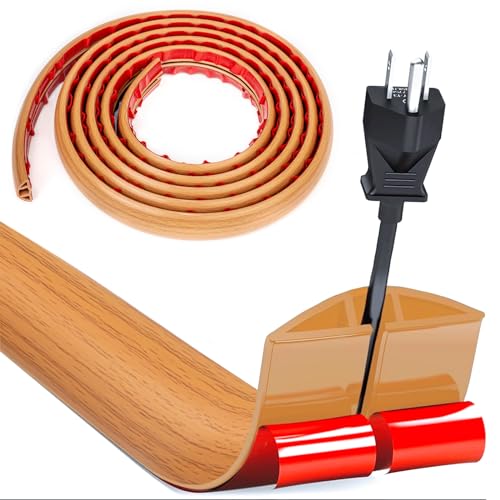 Kabelbrücke, Flexibler Klein Kabelkanal, 3.0m X 3cm Holzmaserung Fussboden Kabelkanal, PVC Bodenkabelschutz, Kabelkanal Aussenbereich Für Büros Wohnungen Lagerhallen Hotels Lager Cable Duct