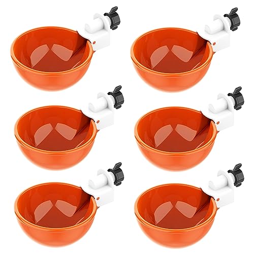 Fayemint 6 Stück Hühnertränke, Automatische Geflügeltränke, Hühnertränke Kunststoff, für Hühner, Enten, Tauben, Truthühner (Orange)