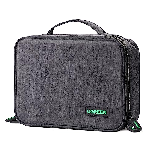 UGREEN Elektronik Tasche Reise Organizer Kabeltasche universal Travel cable Organizer Electronics Accessories Case 2 Schicht große Elektronische Zubehör Tasche für Kabel, Ladegerät, Powerbank, Tablet