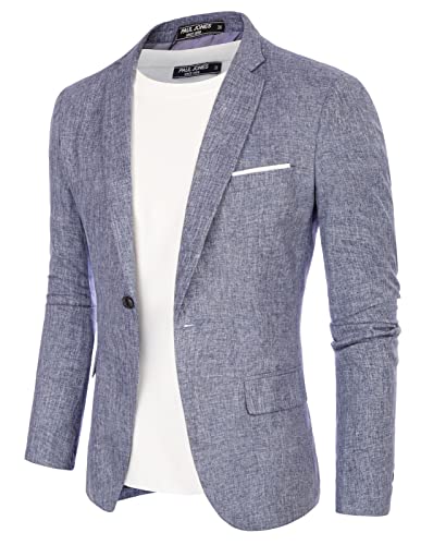 PJ PAUL JONES Sportlich Sakko Herren Regular Fit Business Blazer für Hochzeit Freizeit (Blau, XL)