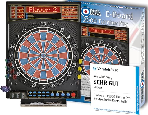 Elektronische Dartscheibe Dartona JX2000 Turnier Pro - | Dartscheibe elektronisch | Turnierscheibe mit 41 Spielen und über 200 Varianten | Sehr gut bei Vergleich.org