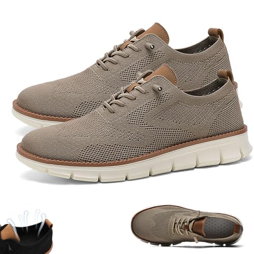 Qosigote Breeze Urban Schuhe Herren, Wearbreeze Urban Schuhe Herren, Breeze Schuhe, Wearbreeze, Netzstoff, Ultimativer Komfort Und Stil (Khaki,45)