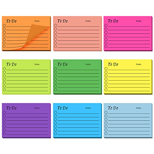 Vicloon To Do Liste, 450 Stücke Notizzettel, Selbstklebend Tagesliste Notizblock, Linierte Karteikarten farbige Haftnotizen Klebezettel Notizen Planung linierte bunt zettel farbig(6 Farben)