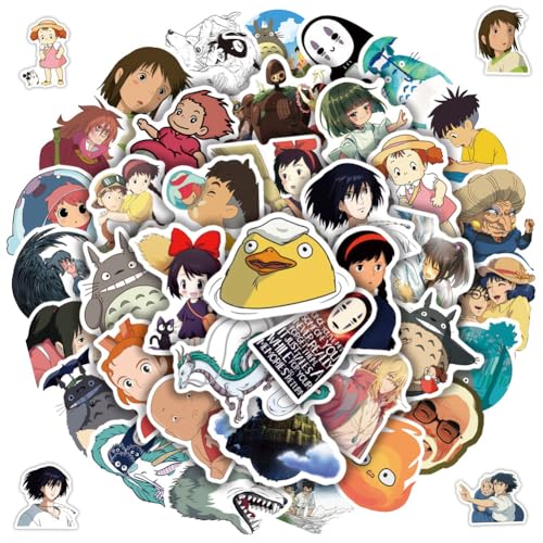 FYDZBSL 100PCS Cartoon Aufkleber Anime Aufkleber Wasserdichte PVC-Aufkleber Hayao Miyazaki Stickers Geeignet Für Erwachsene Und Kinder