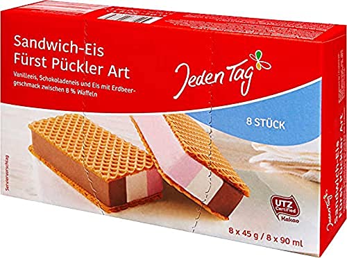 Jeden Tag Sandwich-Eis, 8 x 90ml (Tiefgefroren)