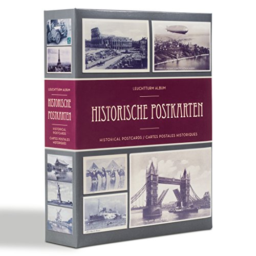 Leuchtturm 348002 Sammel-Album - Postkartenalbum für 200 historische Postkarten mit 50 eingebundenen Klarsichthüllen
