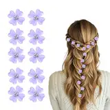 10 Stück Haarschmuck Blumen Haarklammer Klein Mini Haarspangen Braut Haarschmuck Kleine Haarspangen Haarclips Blumen Haarschmuck Hochzeit Haarclips Damen Blumen Spange Blumen Haarspange (Lila)